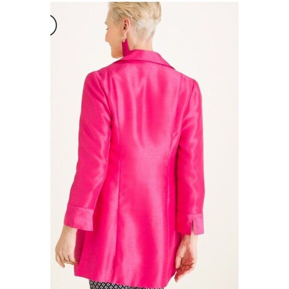 Chico's Hot Pink Topper Jacket Bracelet Sleeve Size 12 14 - Picture 2 of 13